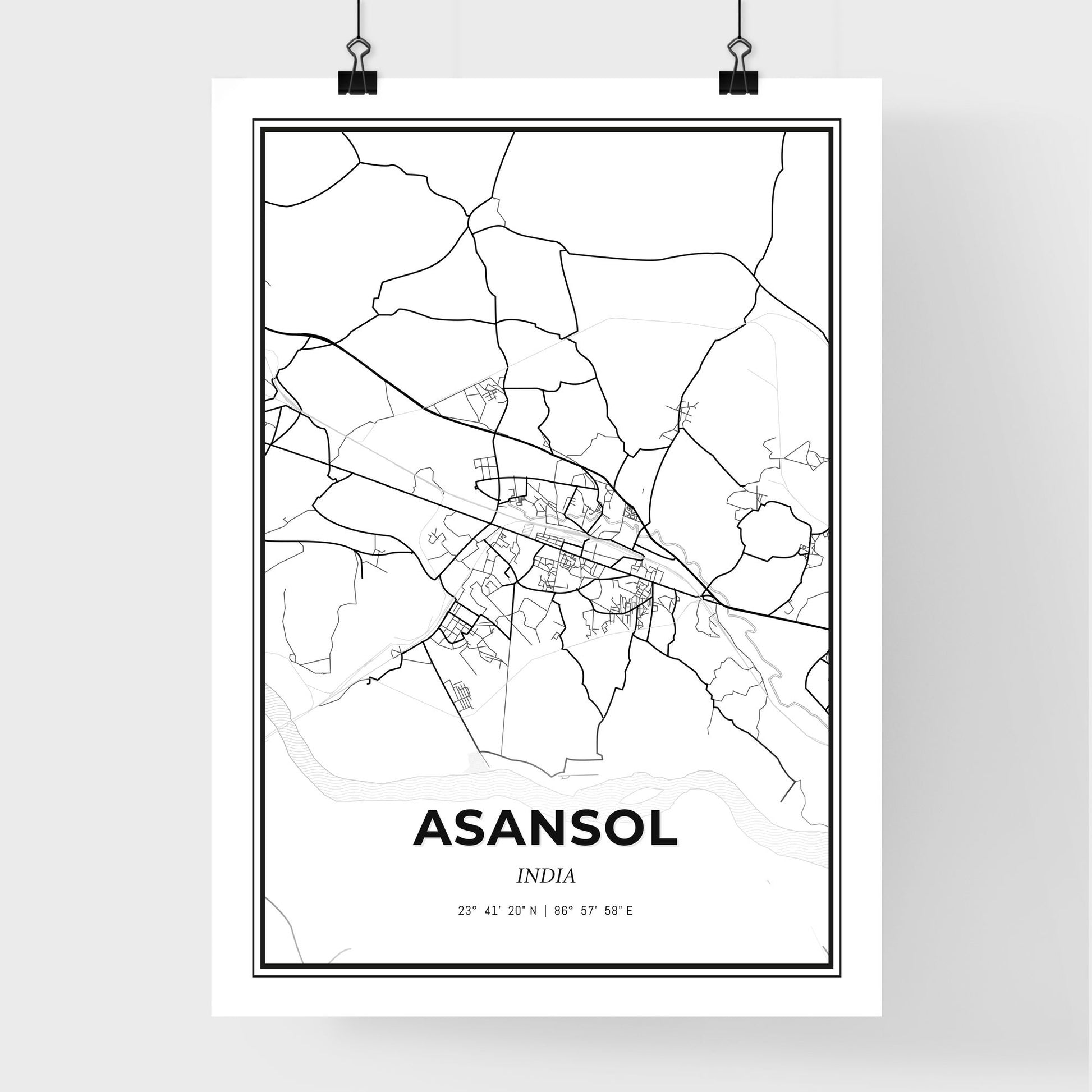 Asansol India - Premium City Map Poster