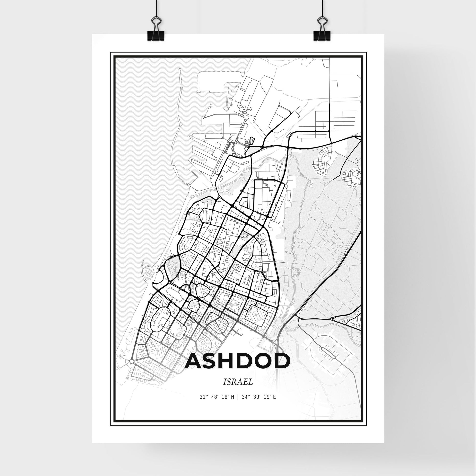 Ashdod Israel - Premium City Map Poster