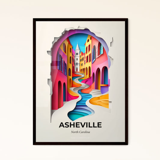 Vivid Asheville, North Carolina - a colorful city scene with a stream of water