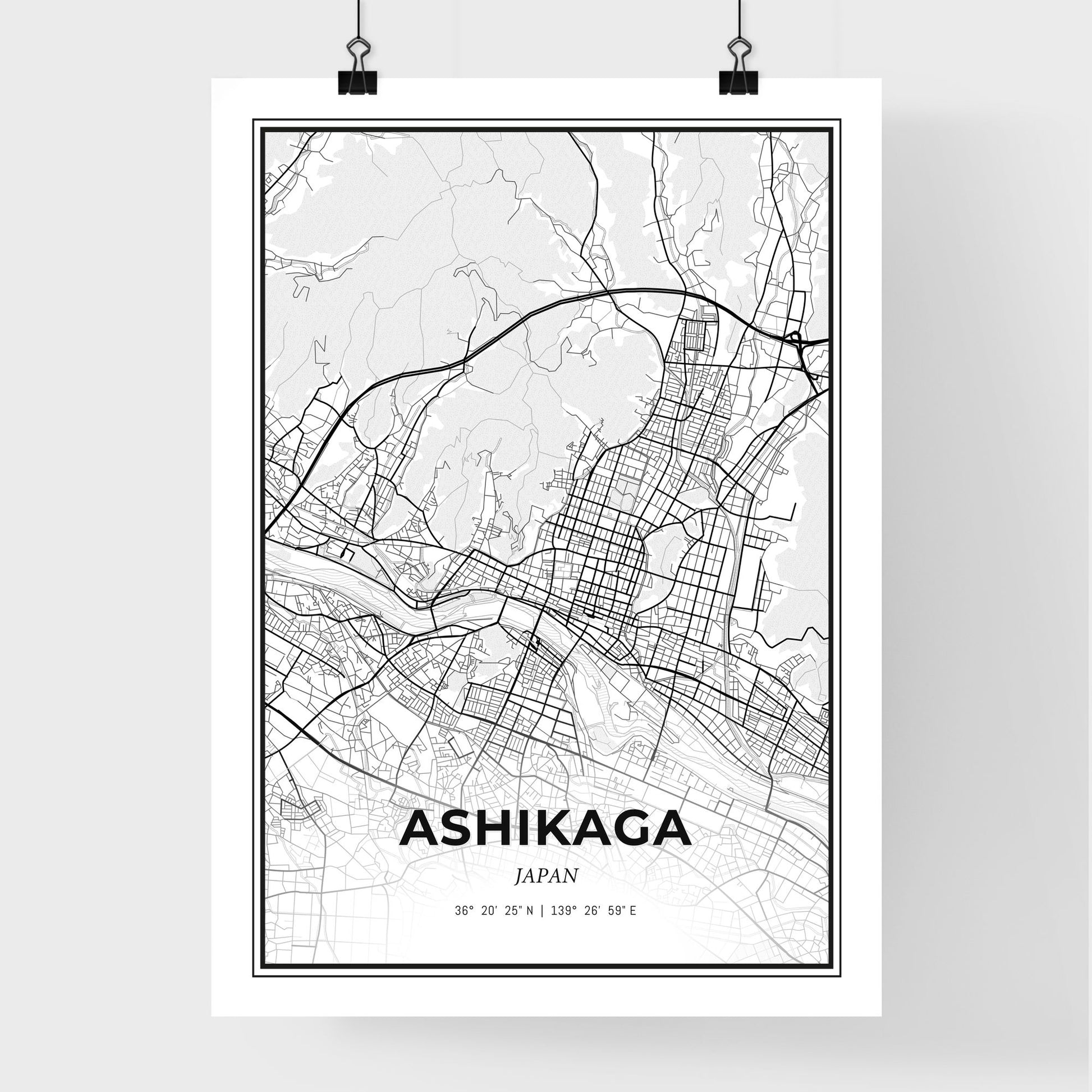 Ashikaga Japan - Premium City Map Poster