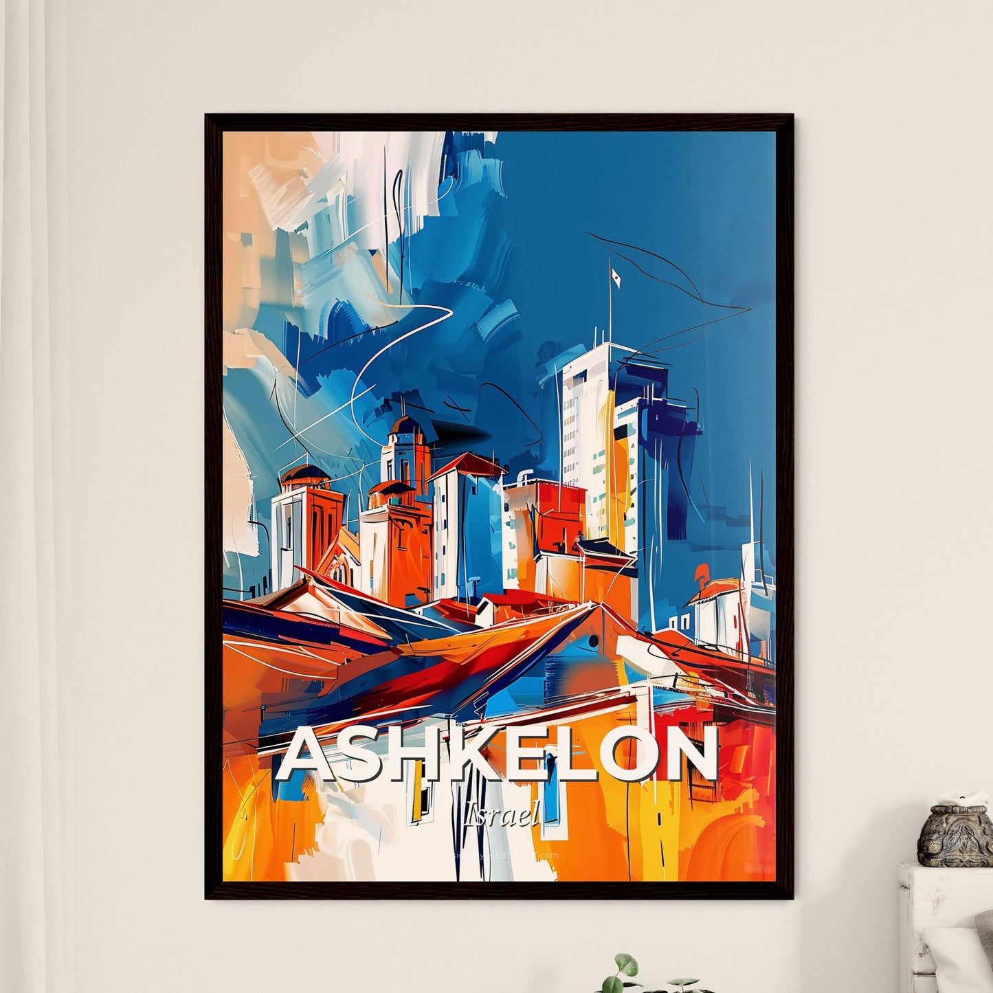 Vibrant Ashkelon, Israel - A Painting Of A City