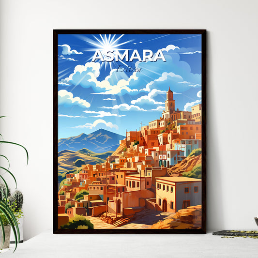 Asmara Eritrea Cityscape Painting Panorama Vibrant Hillside Skyline Default Title