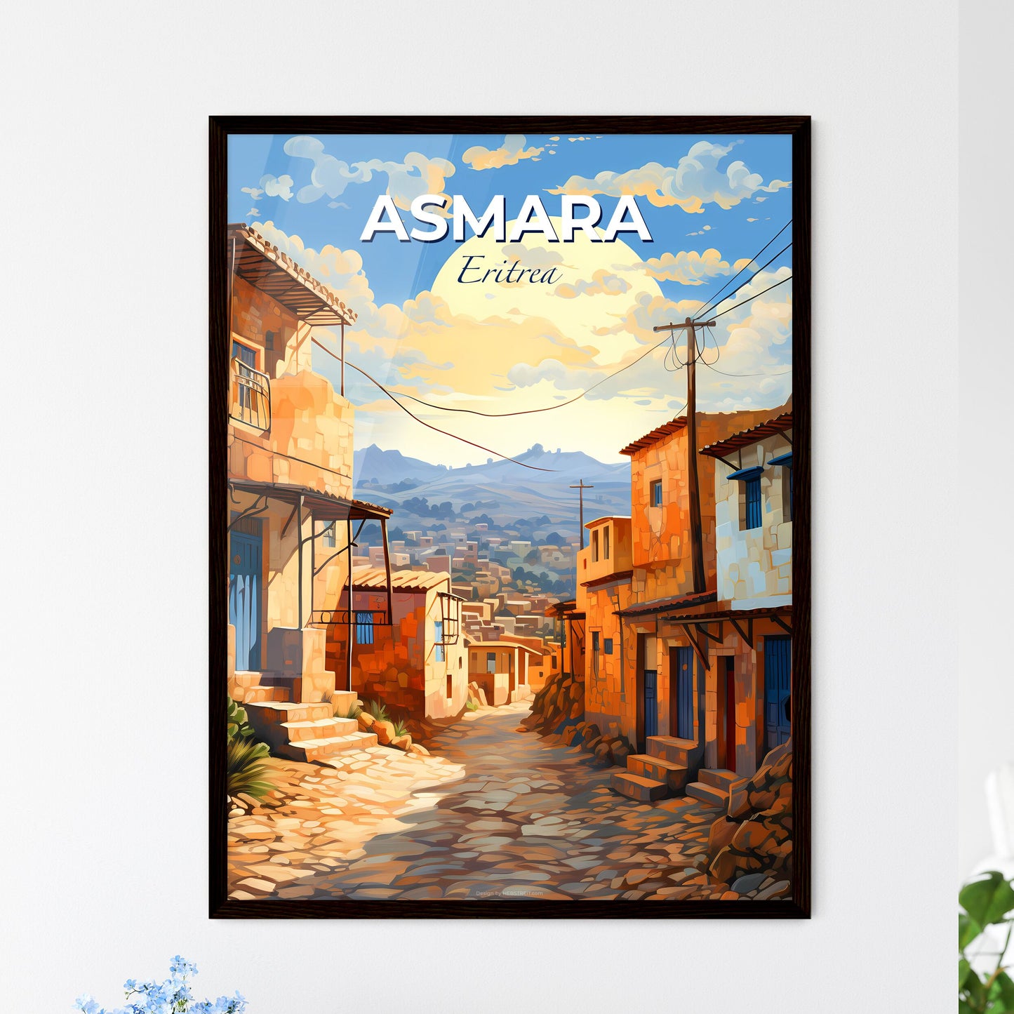 Vibrant Asmara Eritrea Cityscape Skyline Art Painting Default Title