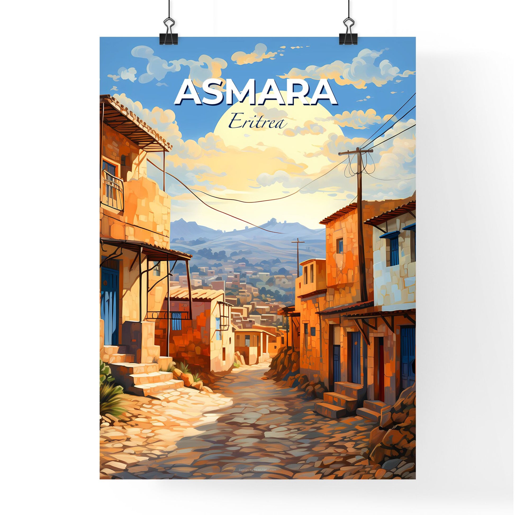 Vibrant Asmara Eritrea Cityscape Skyline Art Painting Default Title