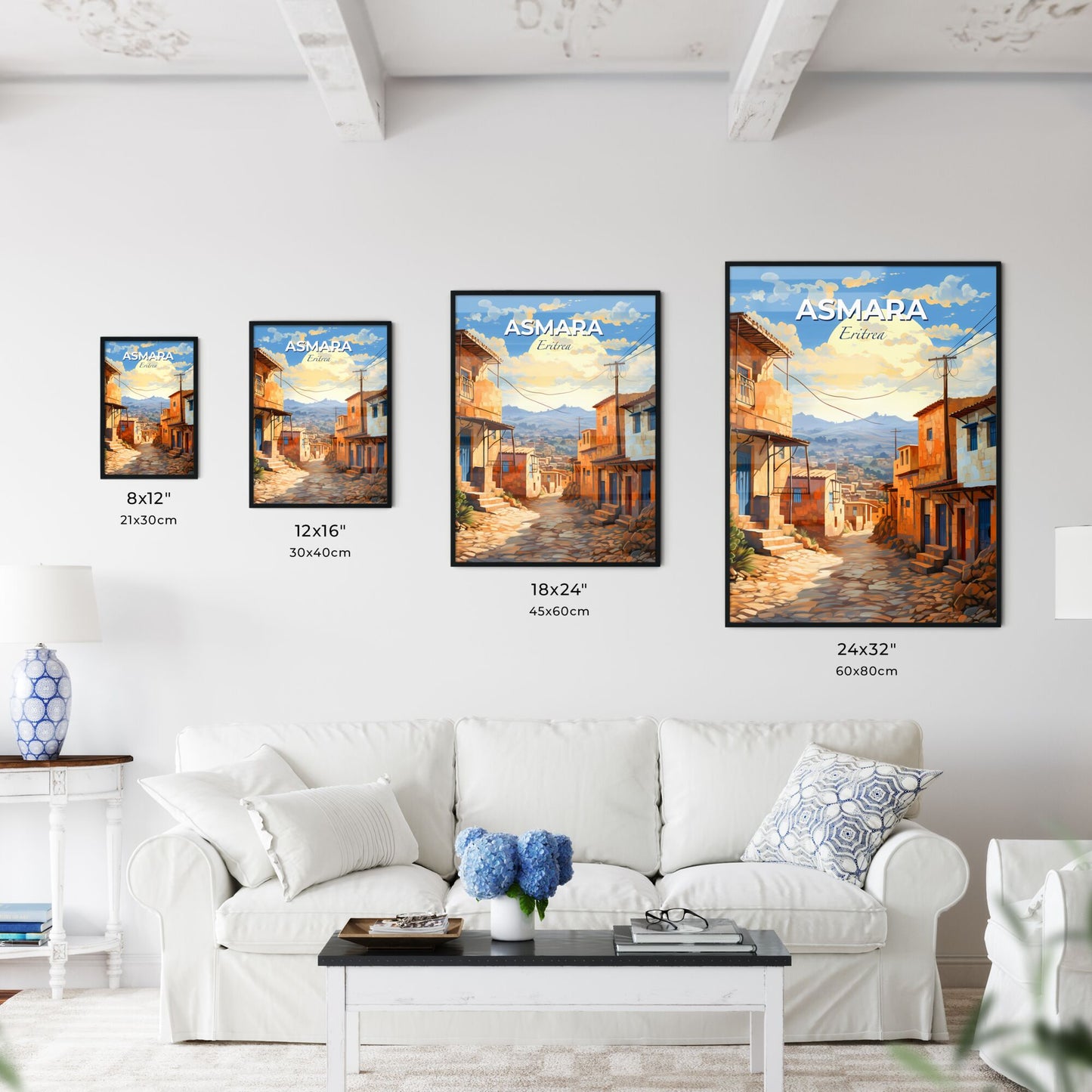 Vibrant Asmara Eritrea Cityscape Skyline Art Painting Default Title