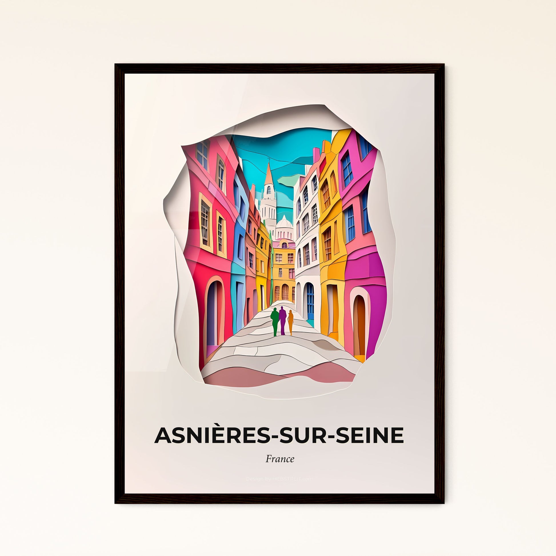 Vivid Asnières-sur-Seine, France - a person walking down a street in a paper cut