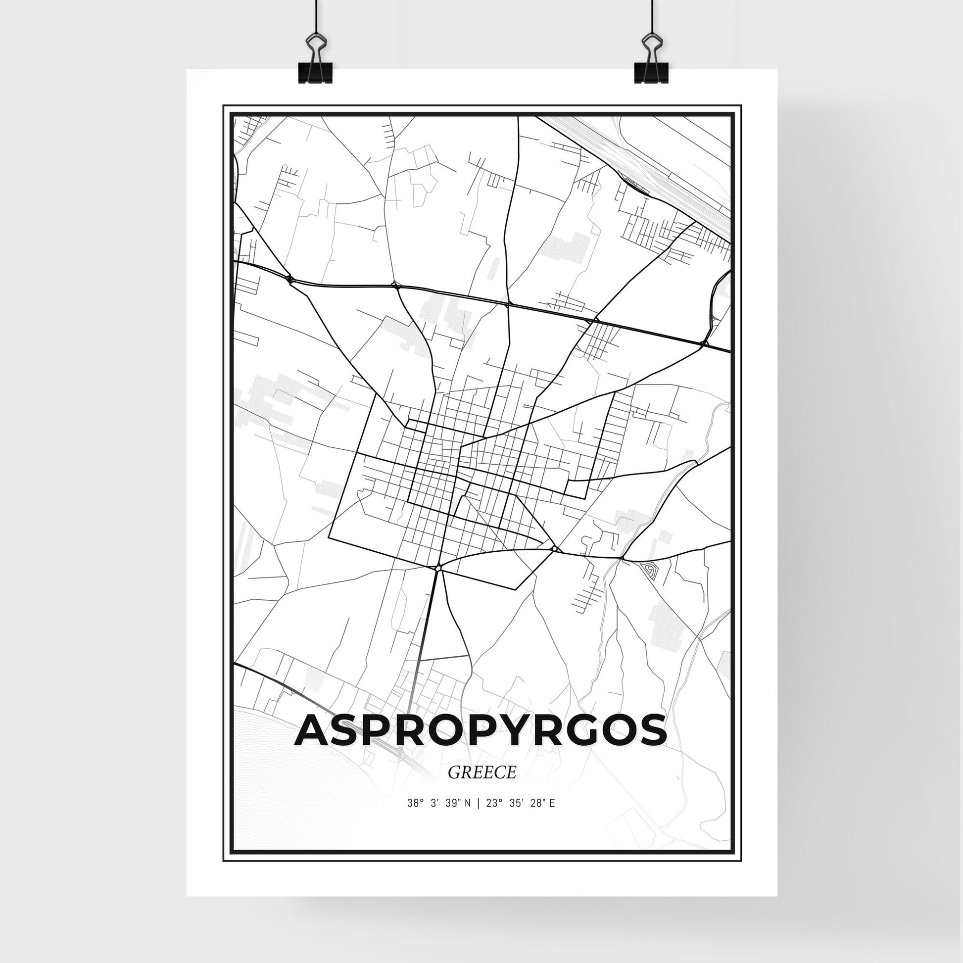 Aspropyrgos Greece - Premium City Map Poster