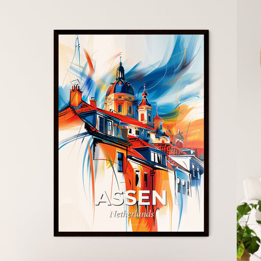 Vibrant Assen, Netherlands - A Painting Of A Building