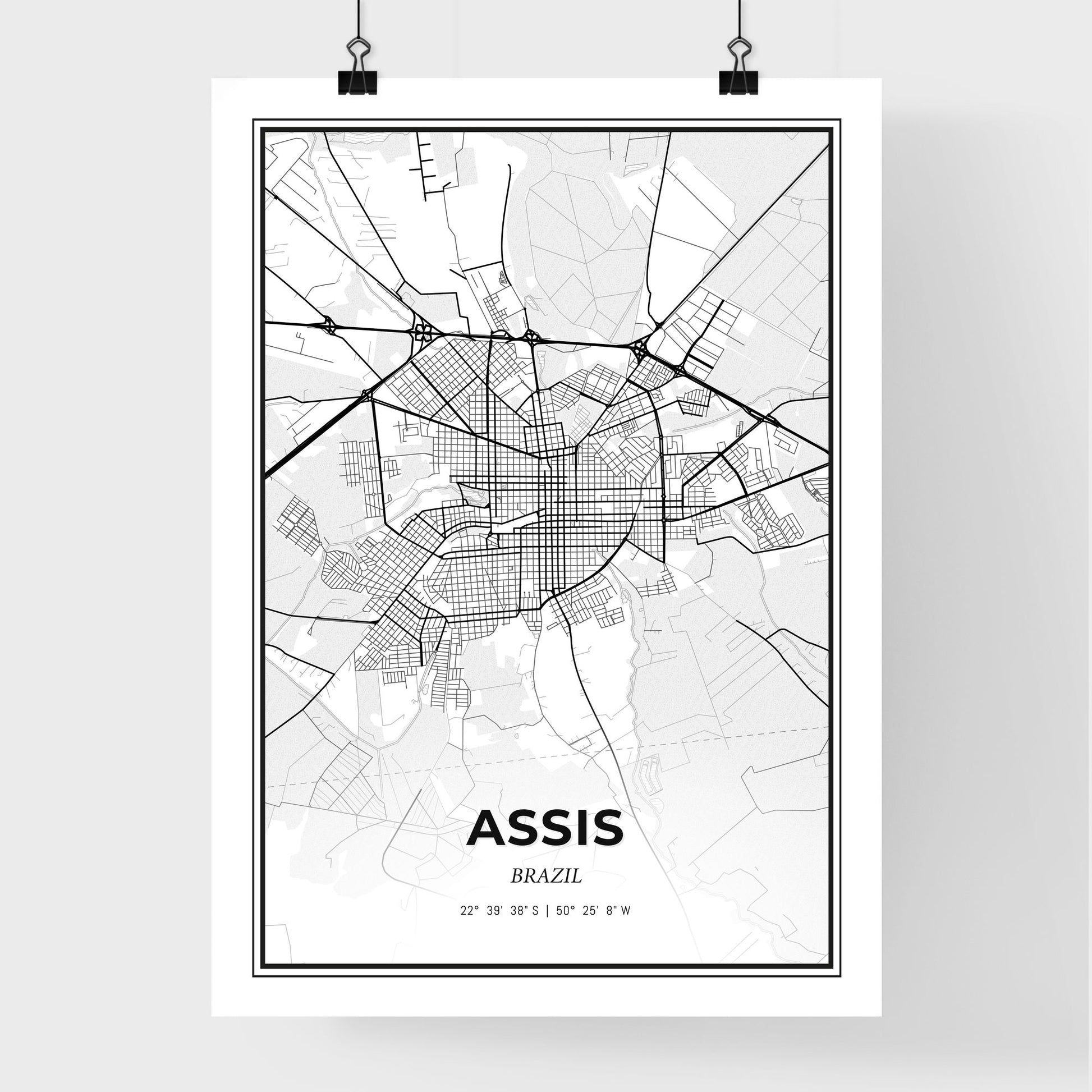 Assis Brazil - Premium City Map Poster