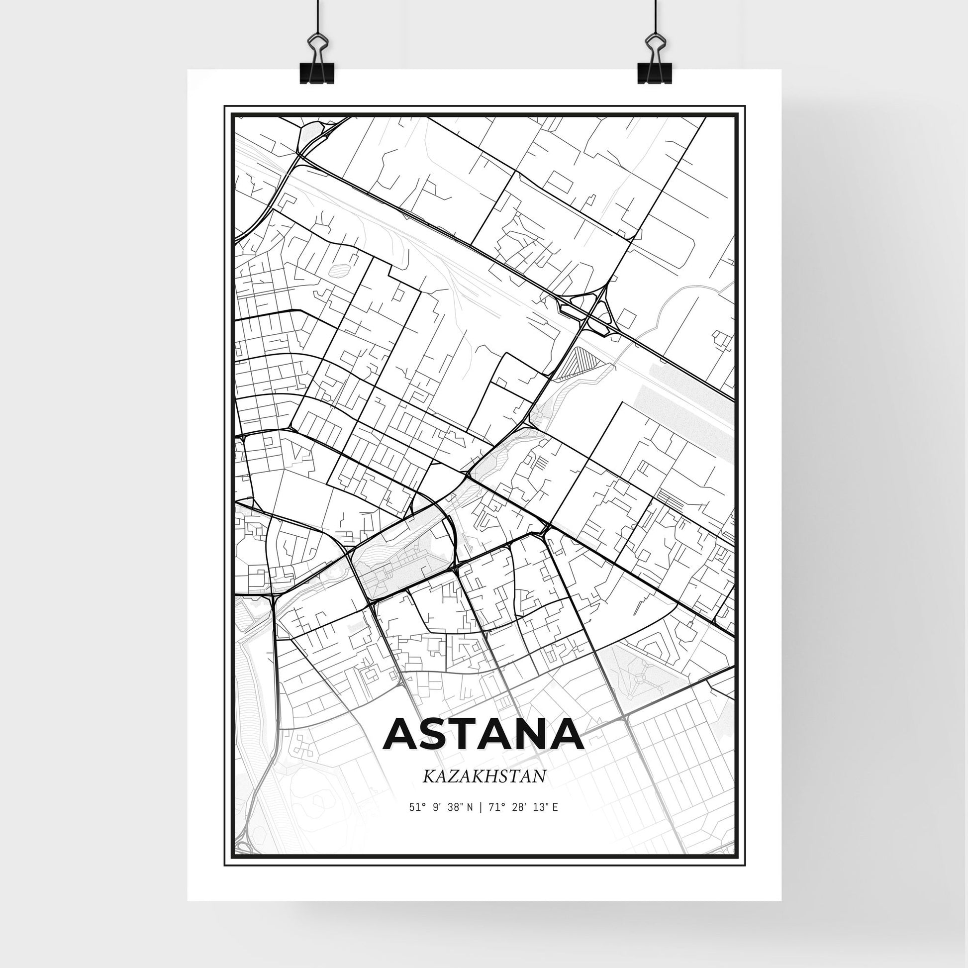 Astana Kazakhstan - Premium City Map Poster