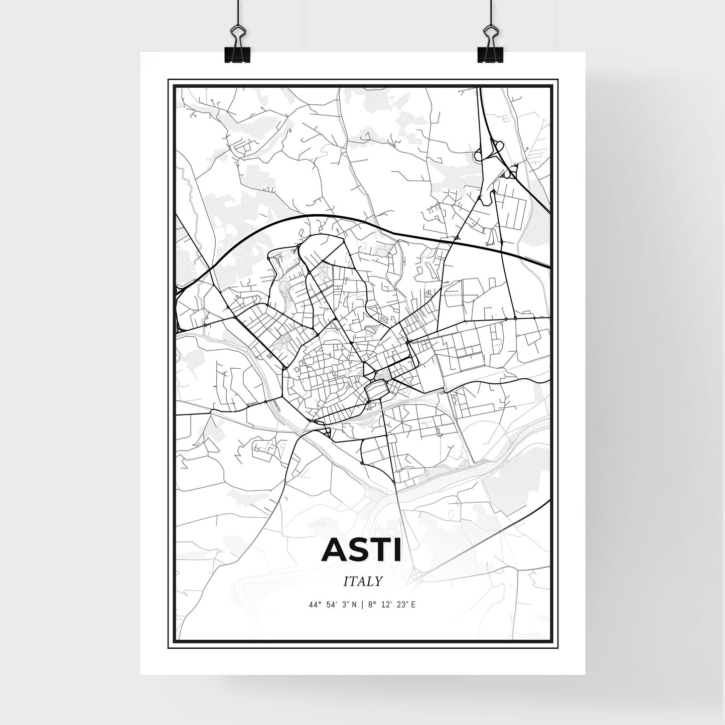 Asti Italy - Premium City Map Poster