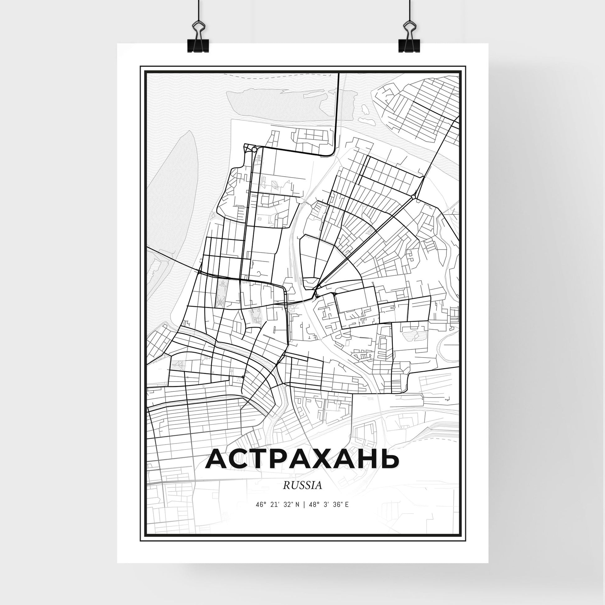 Astrakhan Russia - Premium City Map Poster