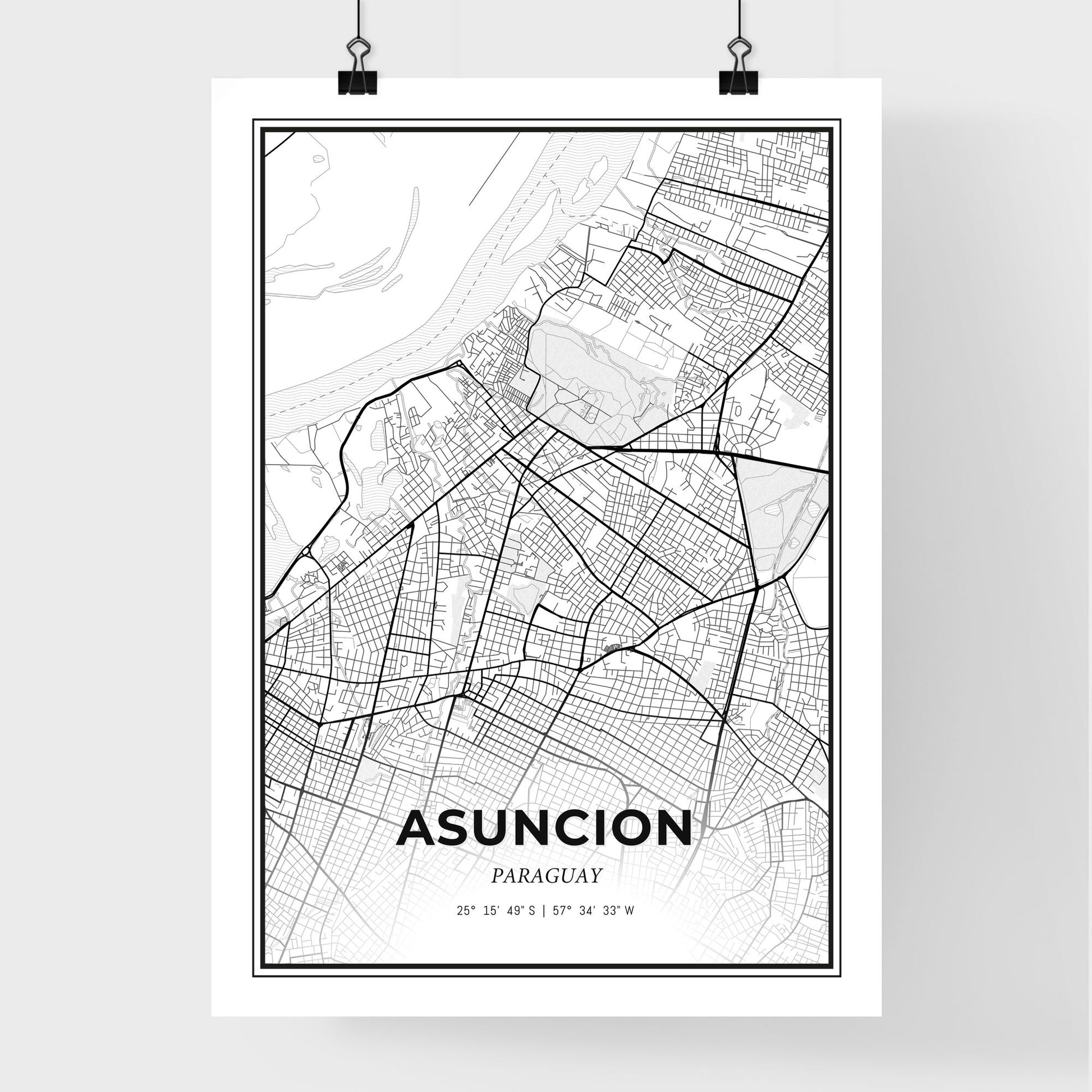 Asuncion Paraguay - Premium City Map Poster