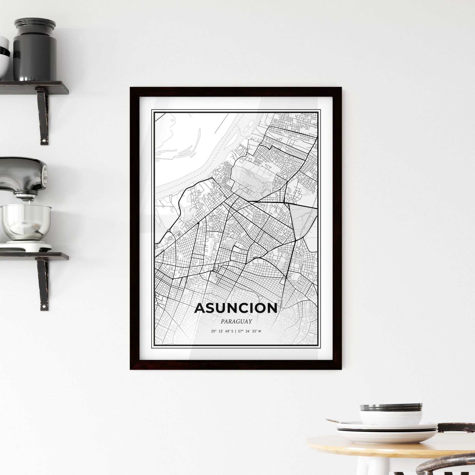 Asuncion Paraguay - Minimal City Map