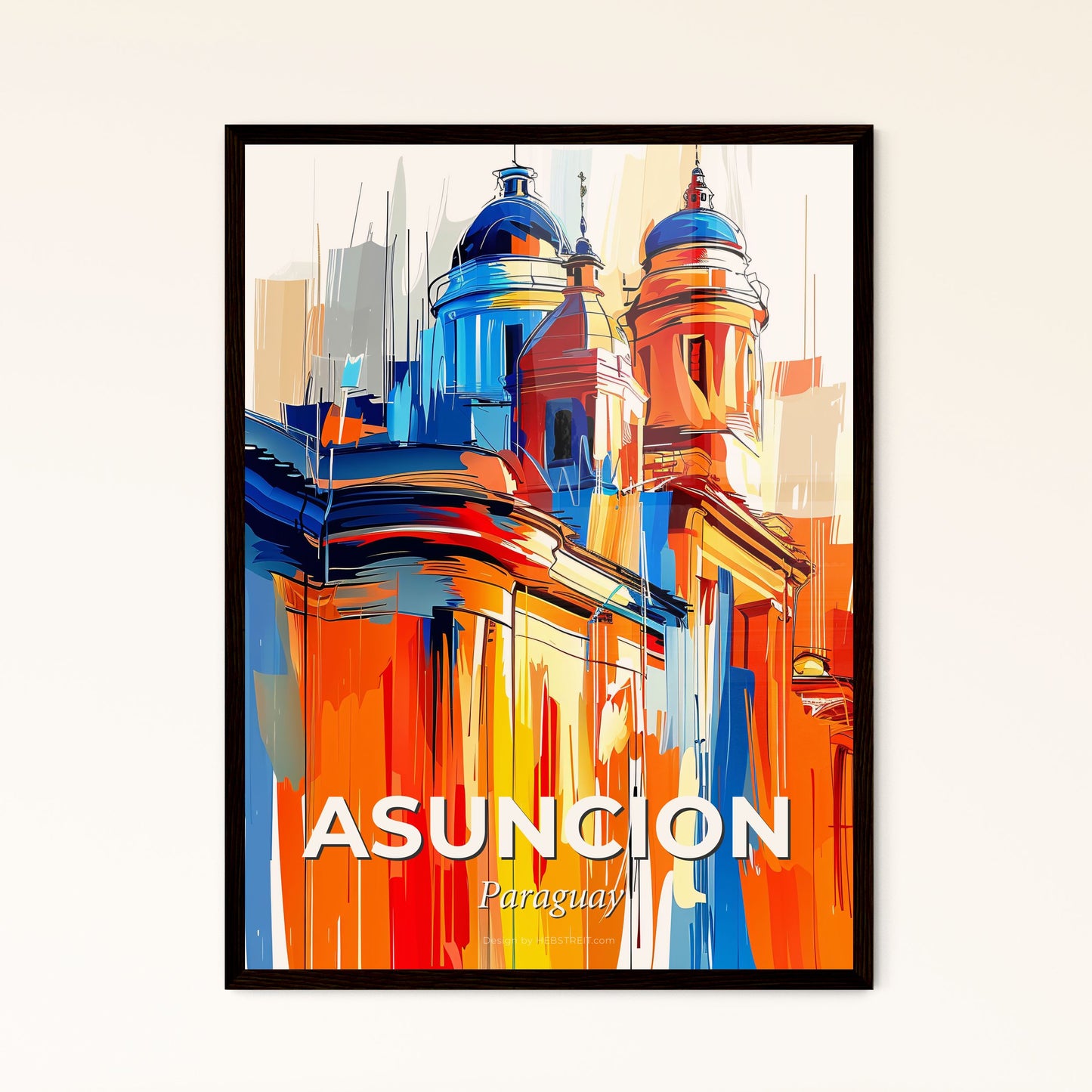 Vibrant Asuncion, Paraguay - A Colorful Painting Of A Building