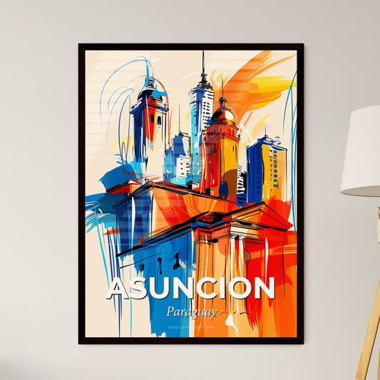 Vibrant Asuncion, Paraguay - A Colorful Drawing Of A City