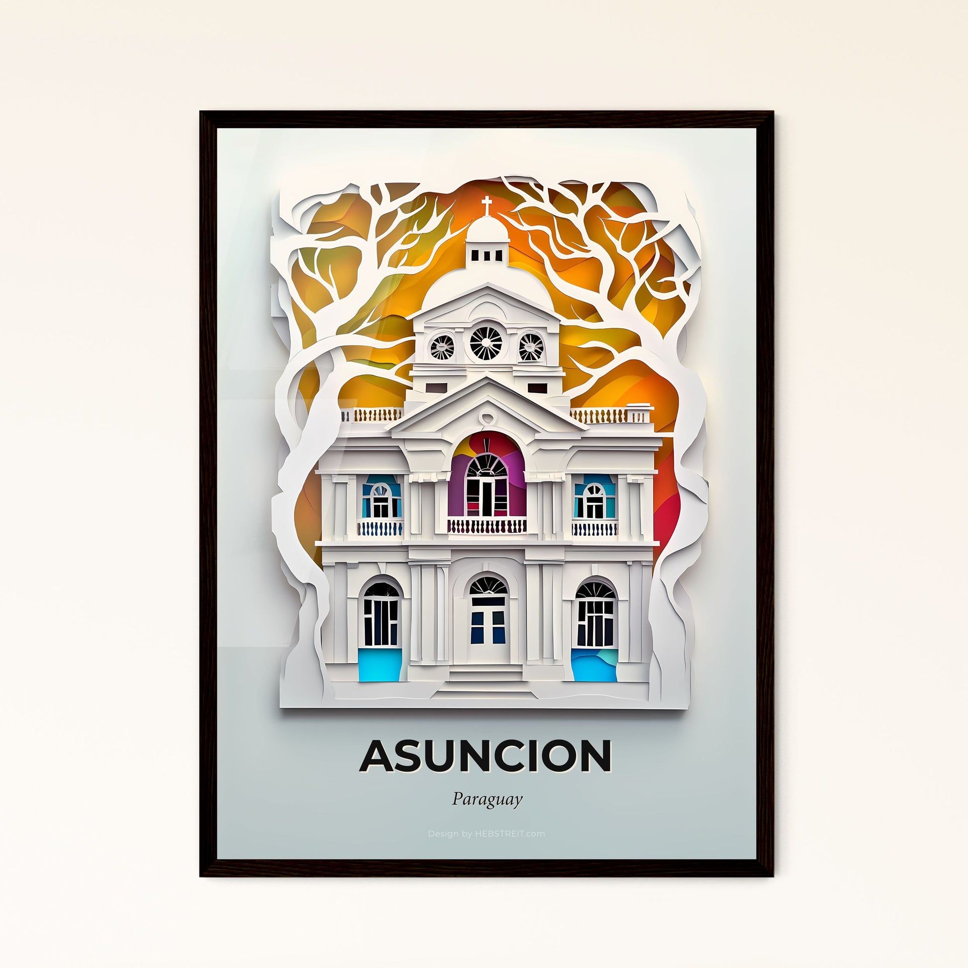 Vivid Asuncion, Paraguay - a paper cut of a building with a clock tower