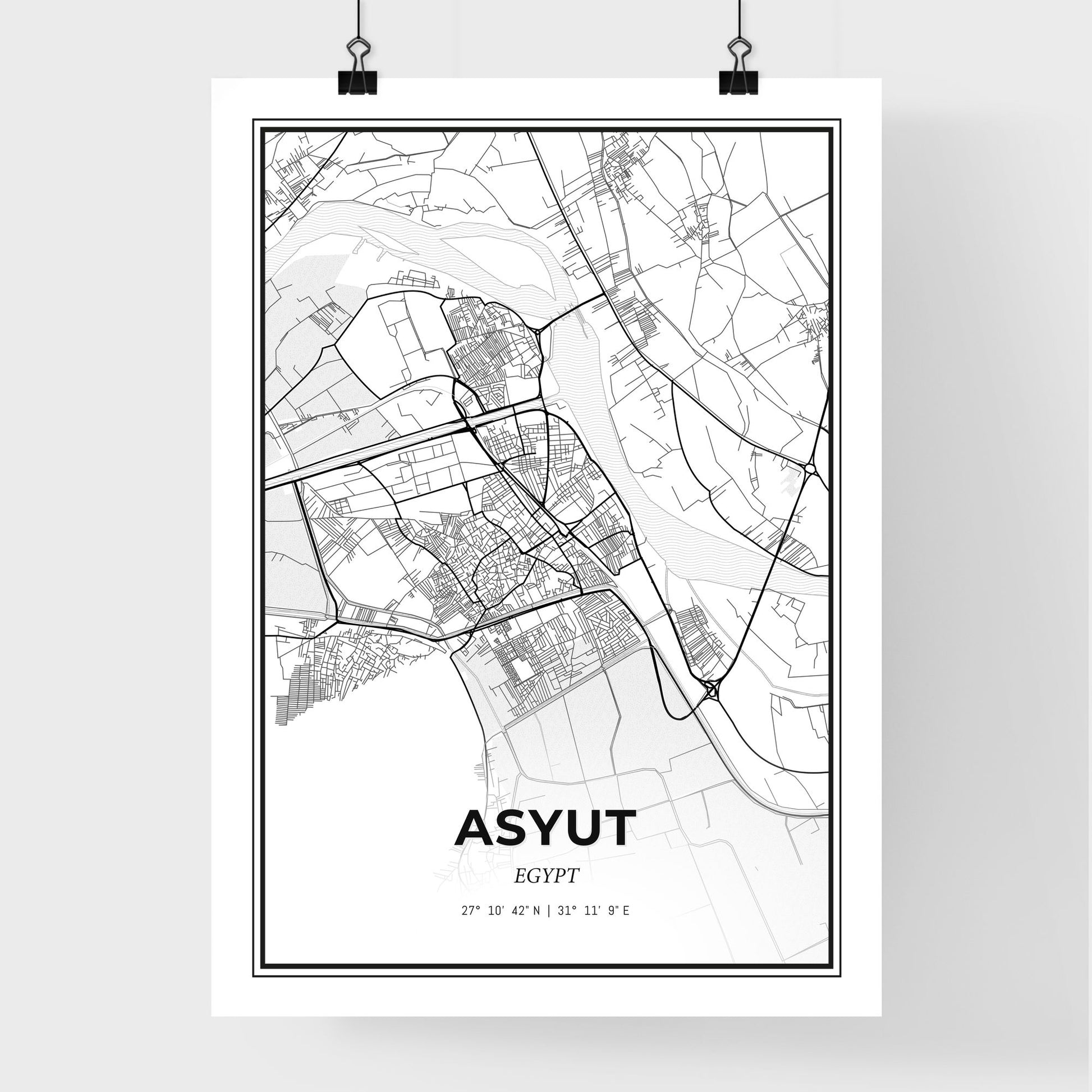 Asyut Egypt - Premium City Map Poster