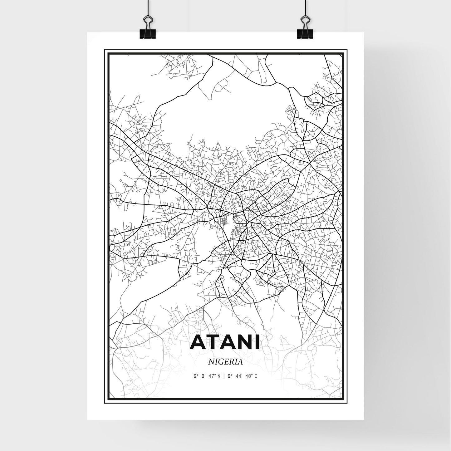 Atani Nigeria - Premium City Map Poster