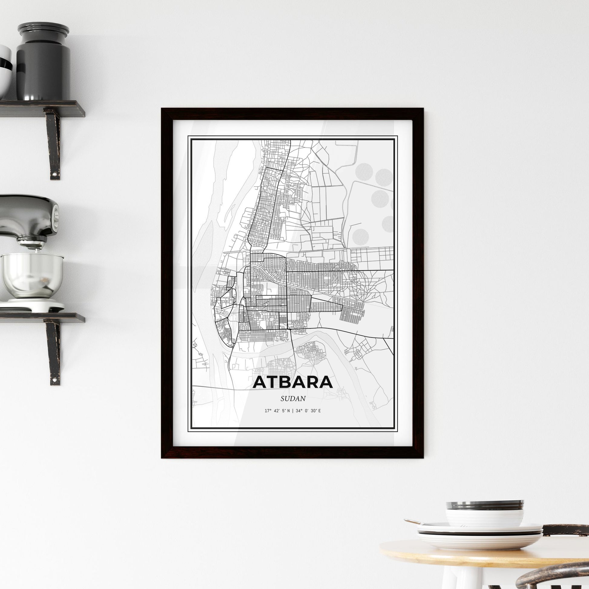 Atbara Sudan - Minimal City Map