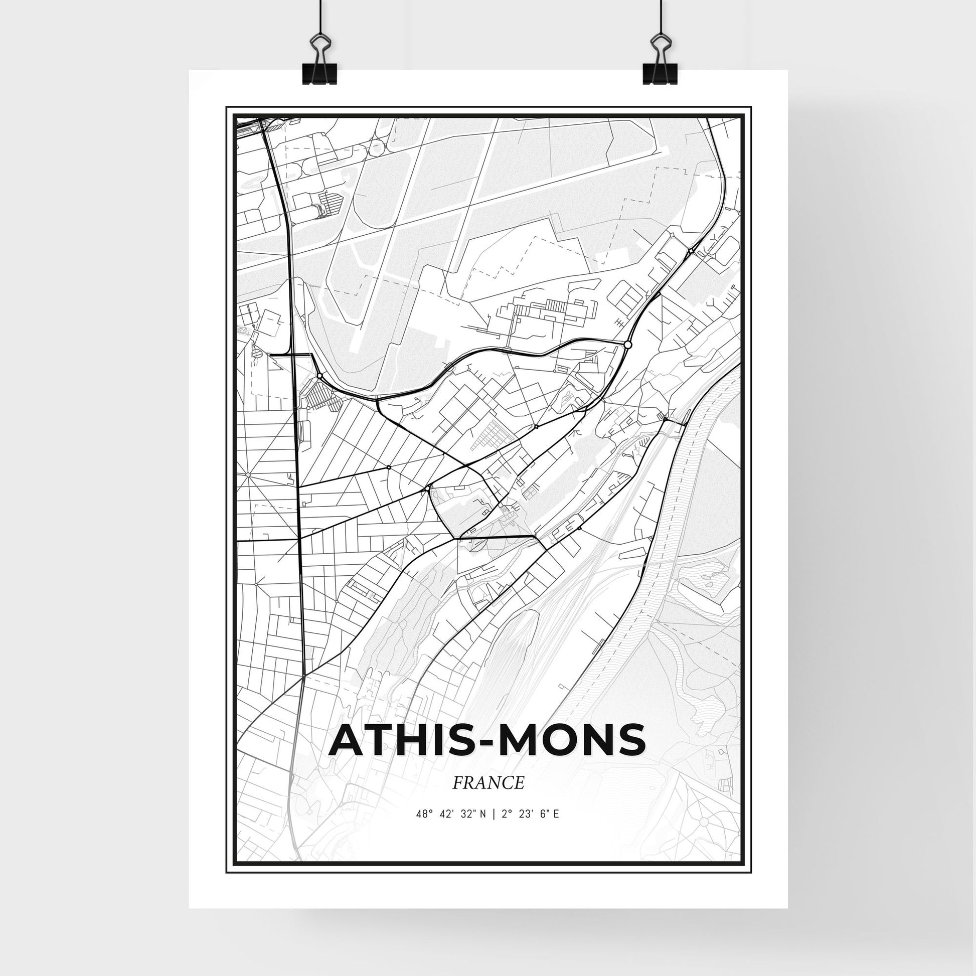 Athis-Mons France - Premium City Map Poster