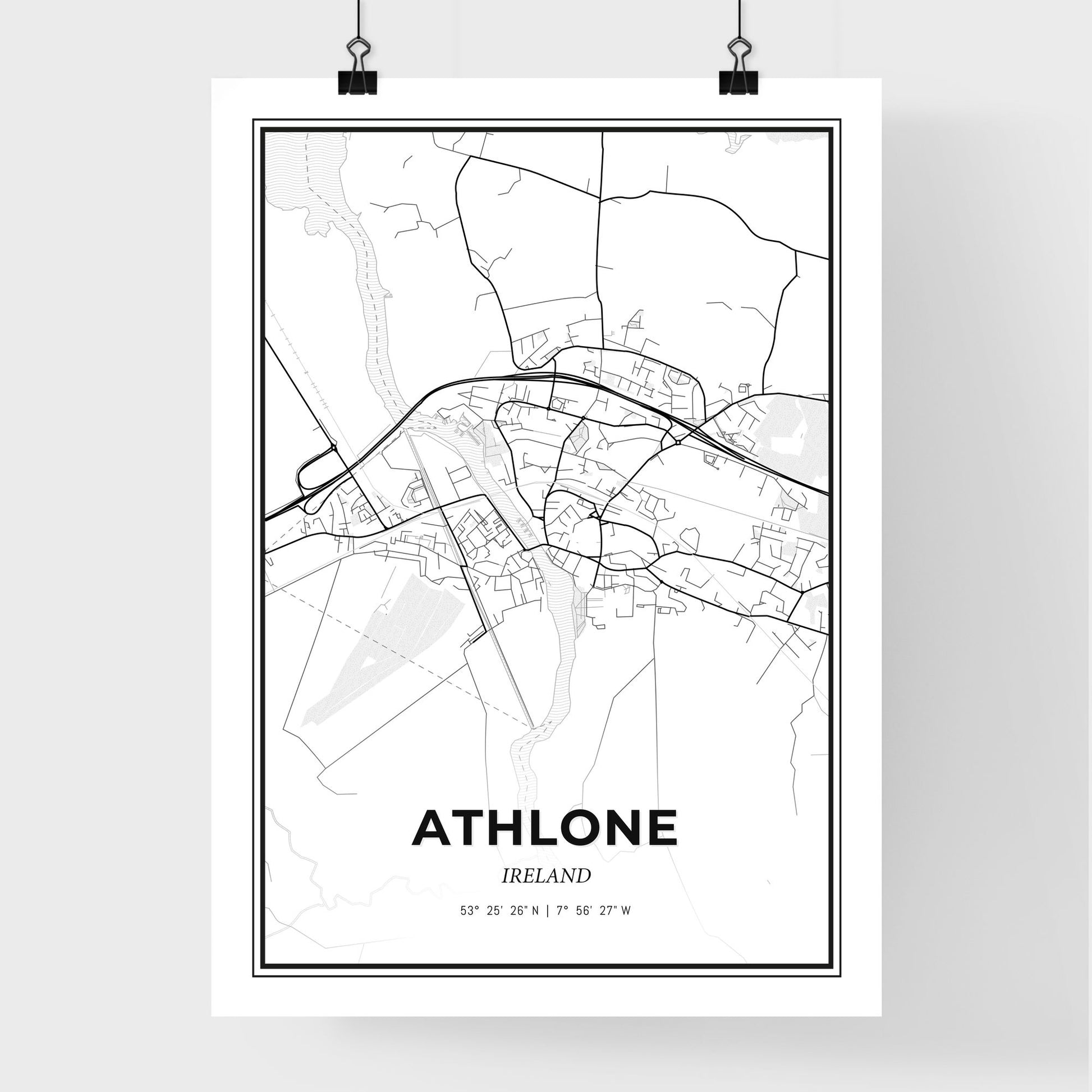 Athlone Ireland - Premium City Map Poster