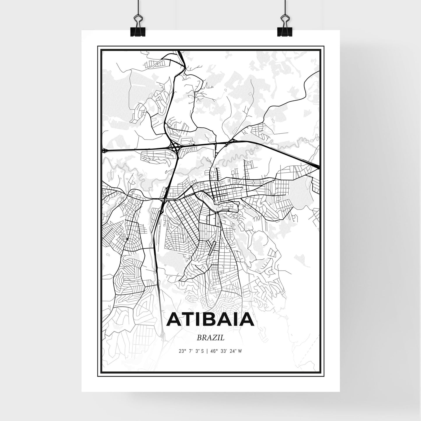 Atibaia Brazil - Premium City Map Poster