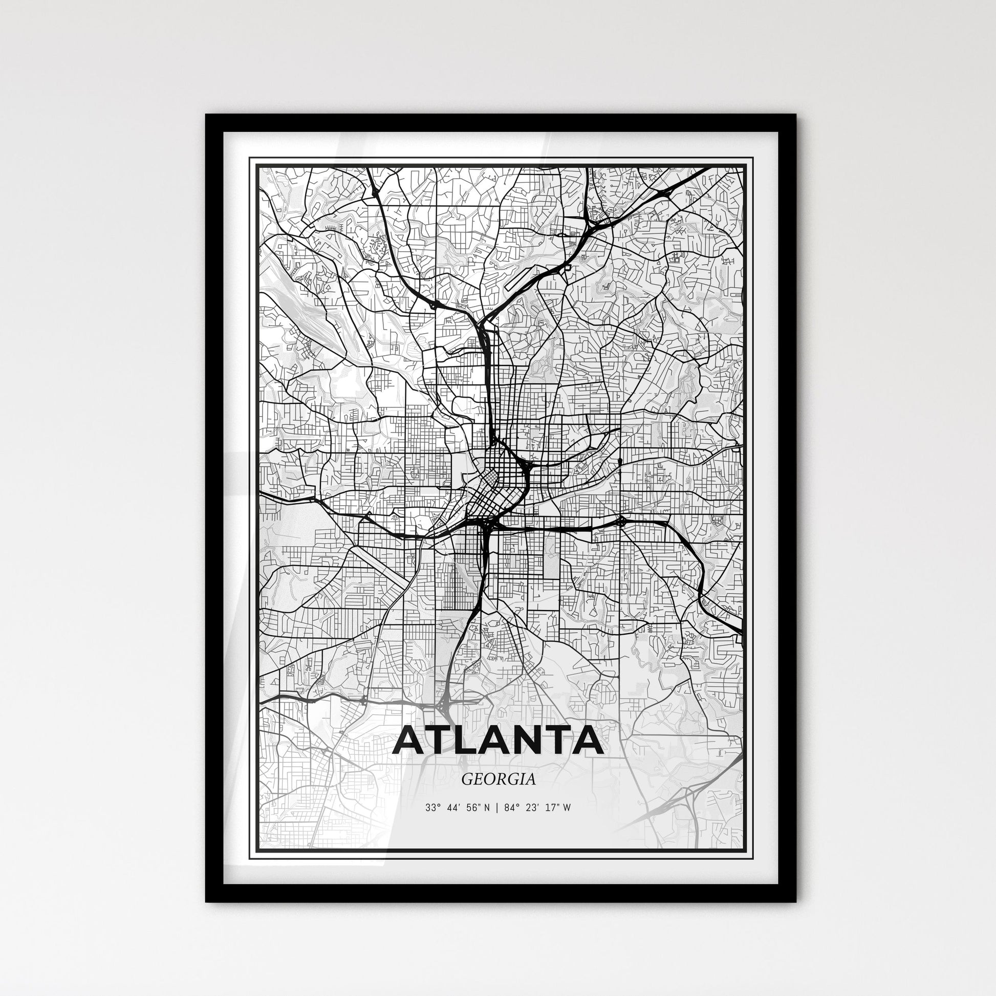 Atlanta Georgia - Scandinavian Style City Map for Modern Home Decor