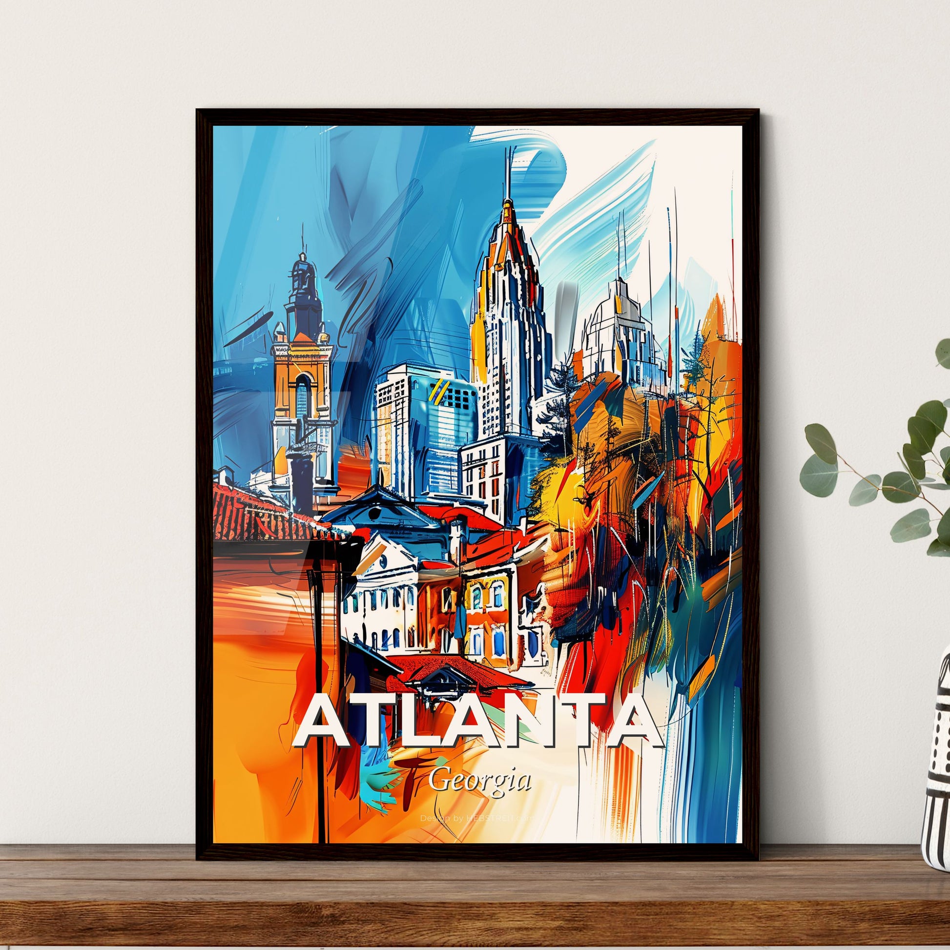 Vibrant Atlanta, Georgia - A Painting Of A City