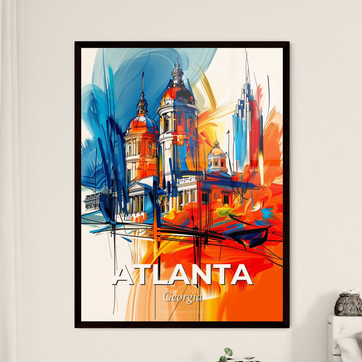 Vibrant Atlanta, Georgia - A Colorful Painting Of A Building