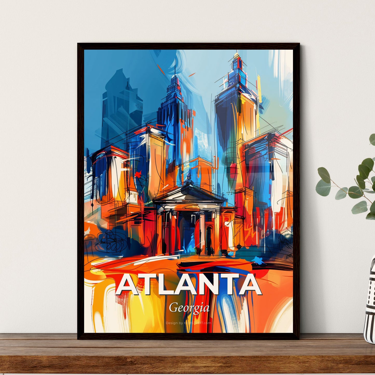 Vibrant Atlanta, Georgia - A Painting Of A City