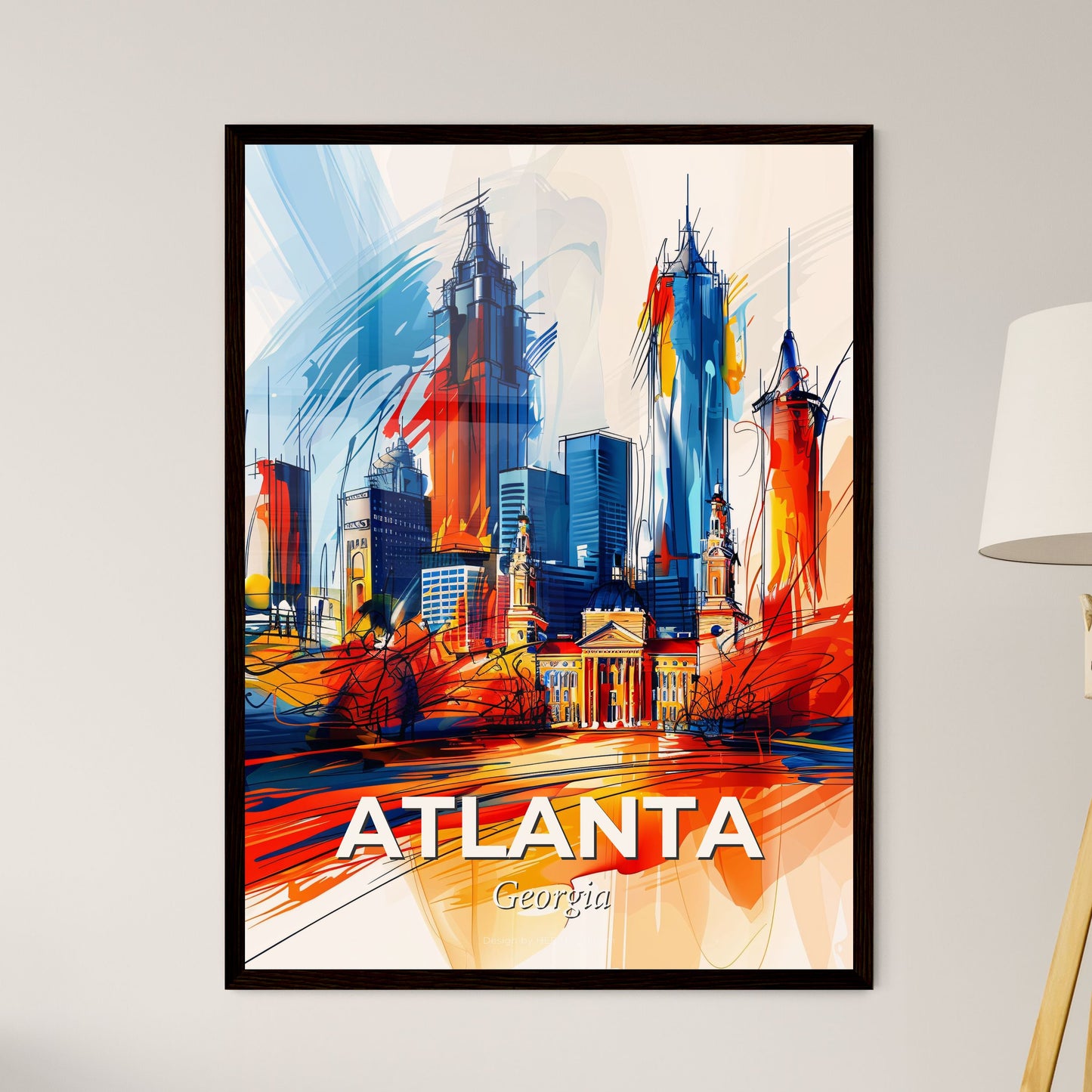 Vibrant Atlanta, Georgia - A Colorful Cityscape With Buildings And A Building