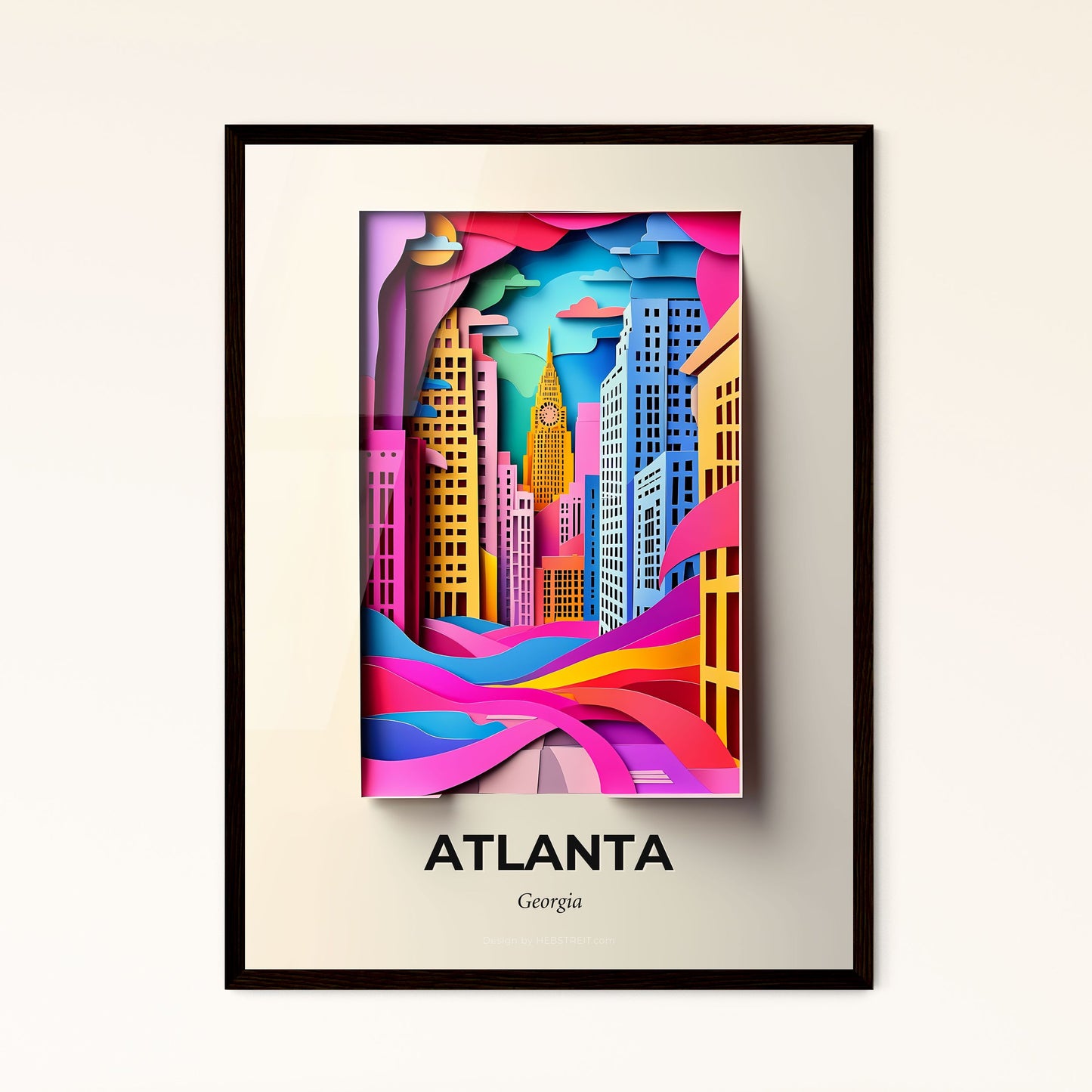 Vivid Atlanta, Georgia - a city with a rainbow colored background