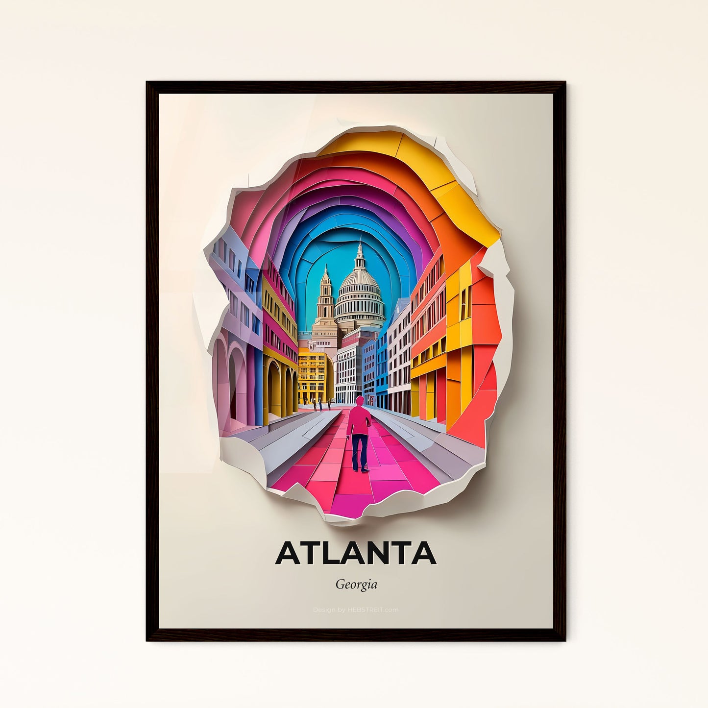 Vivid Atlanta, Georgia - a person standing in a colorful city with a building in the background