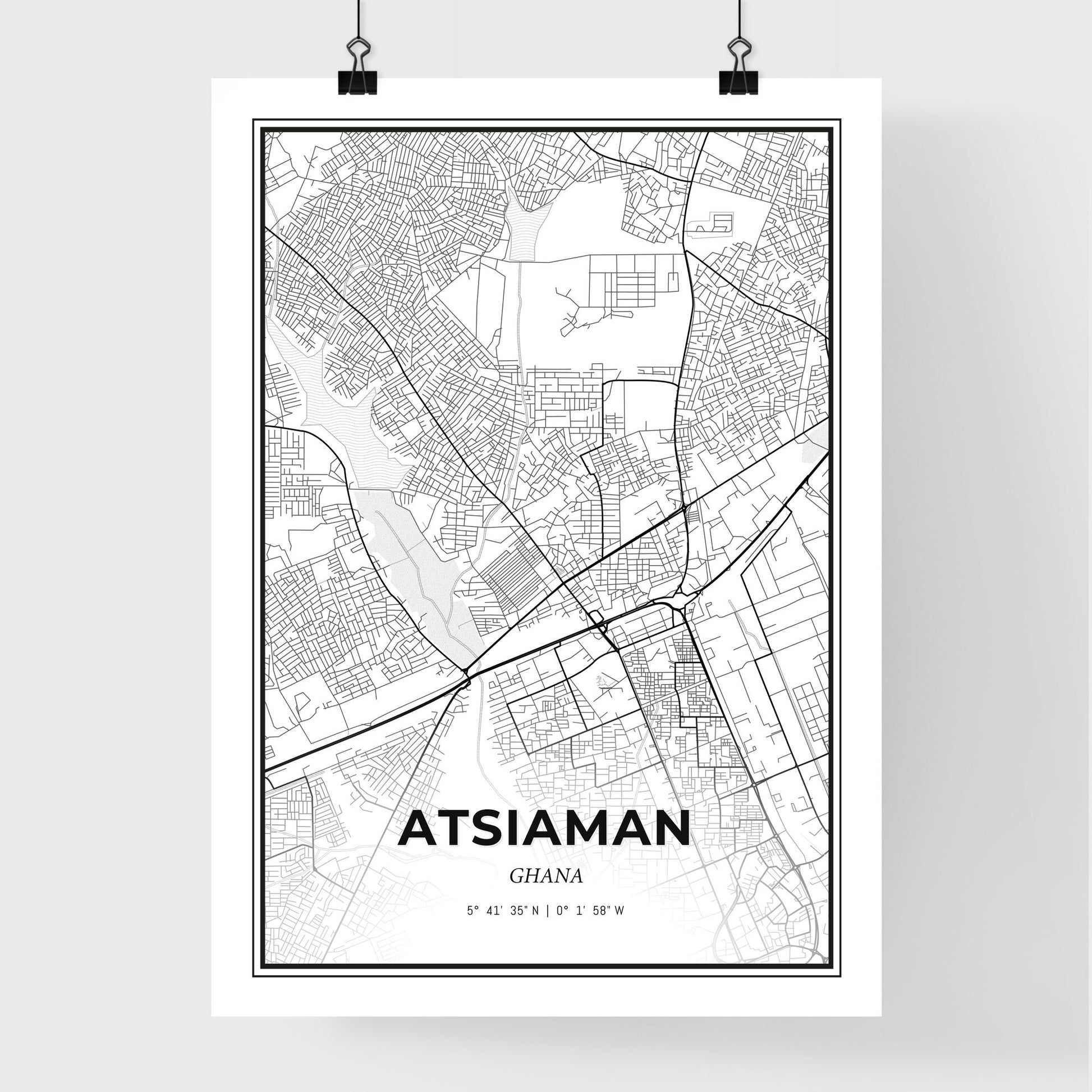 Atsiaman Ghana - Premium City Map Poster