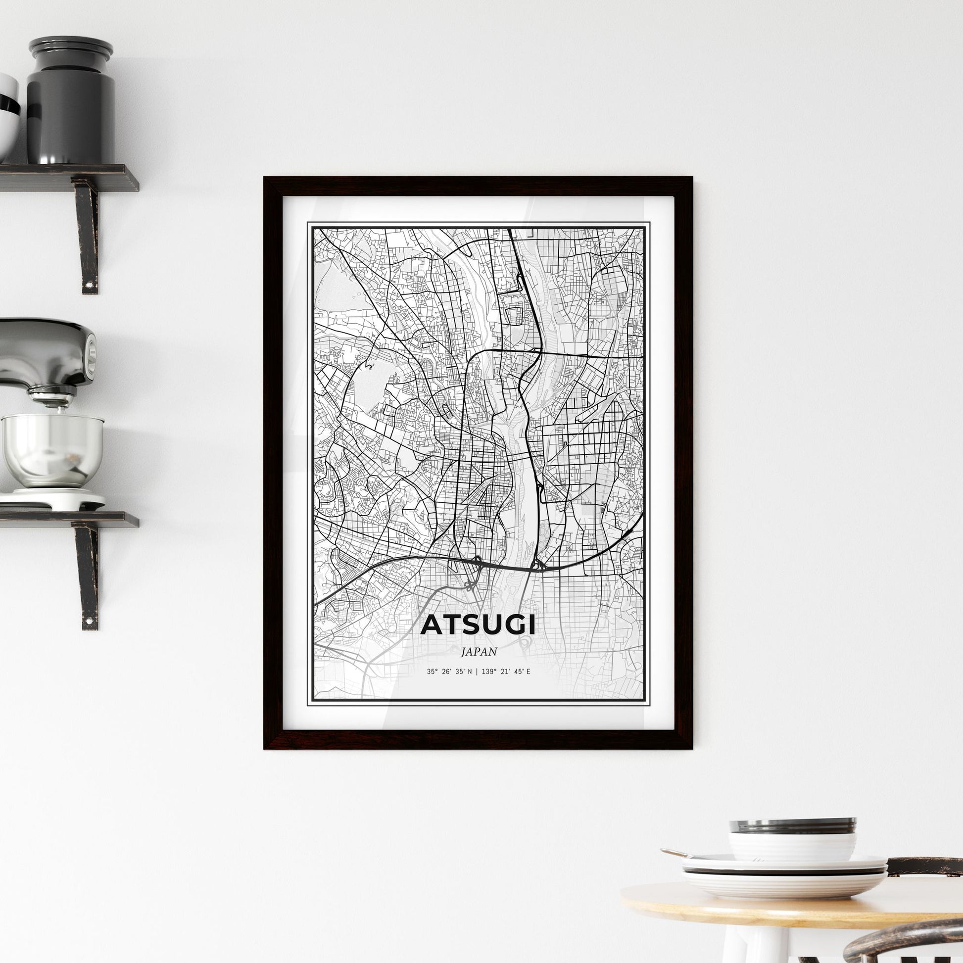 Atsugi Japan - Minimal City Map