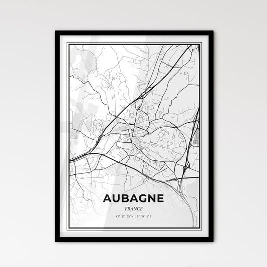 Aubagne France - Scandinavian Style City Map for Modern Home Decor