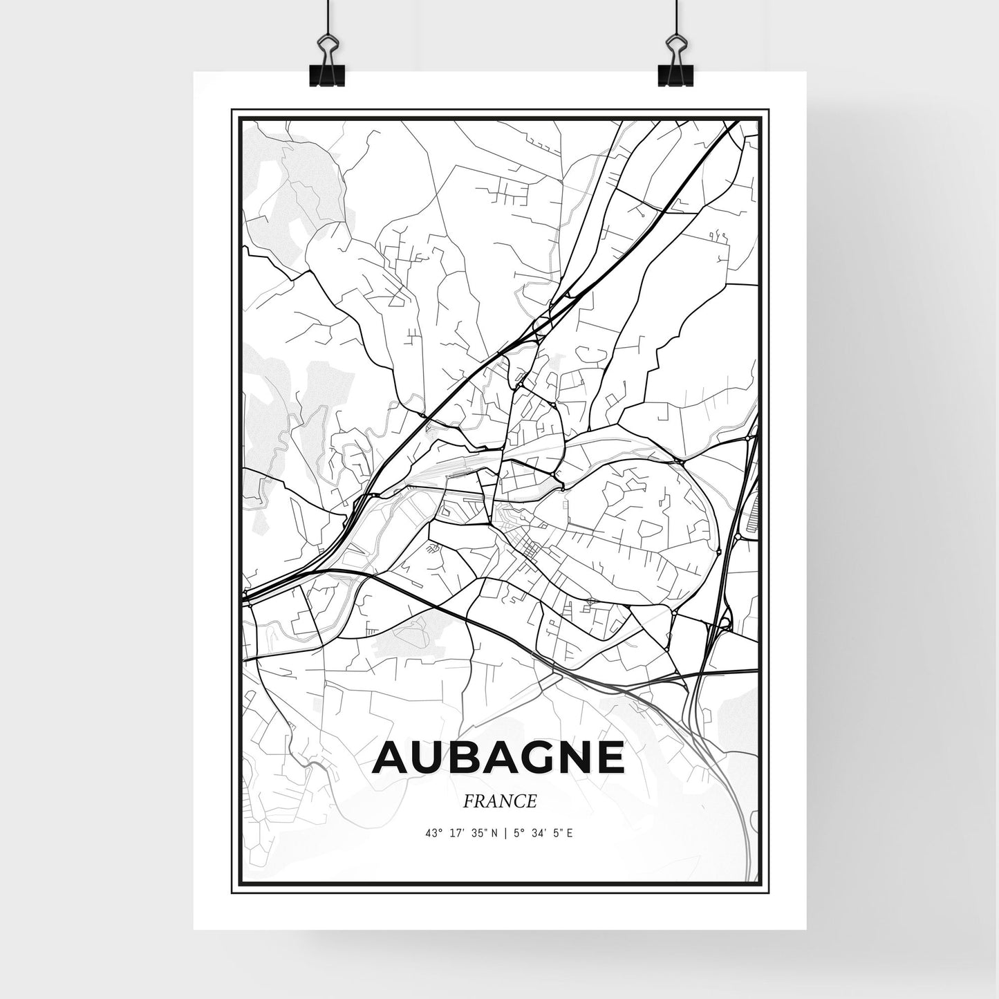 Aubagne France - Premium City Map Poster