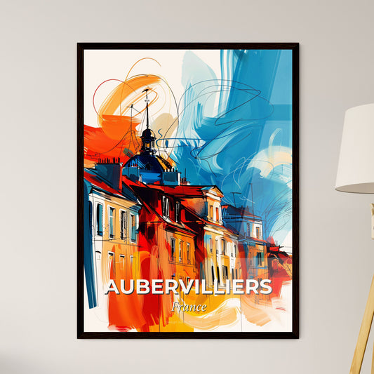 Vibrant Aubervilliers, France - A Painting Of Buildings With Colorful Paint