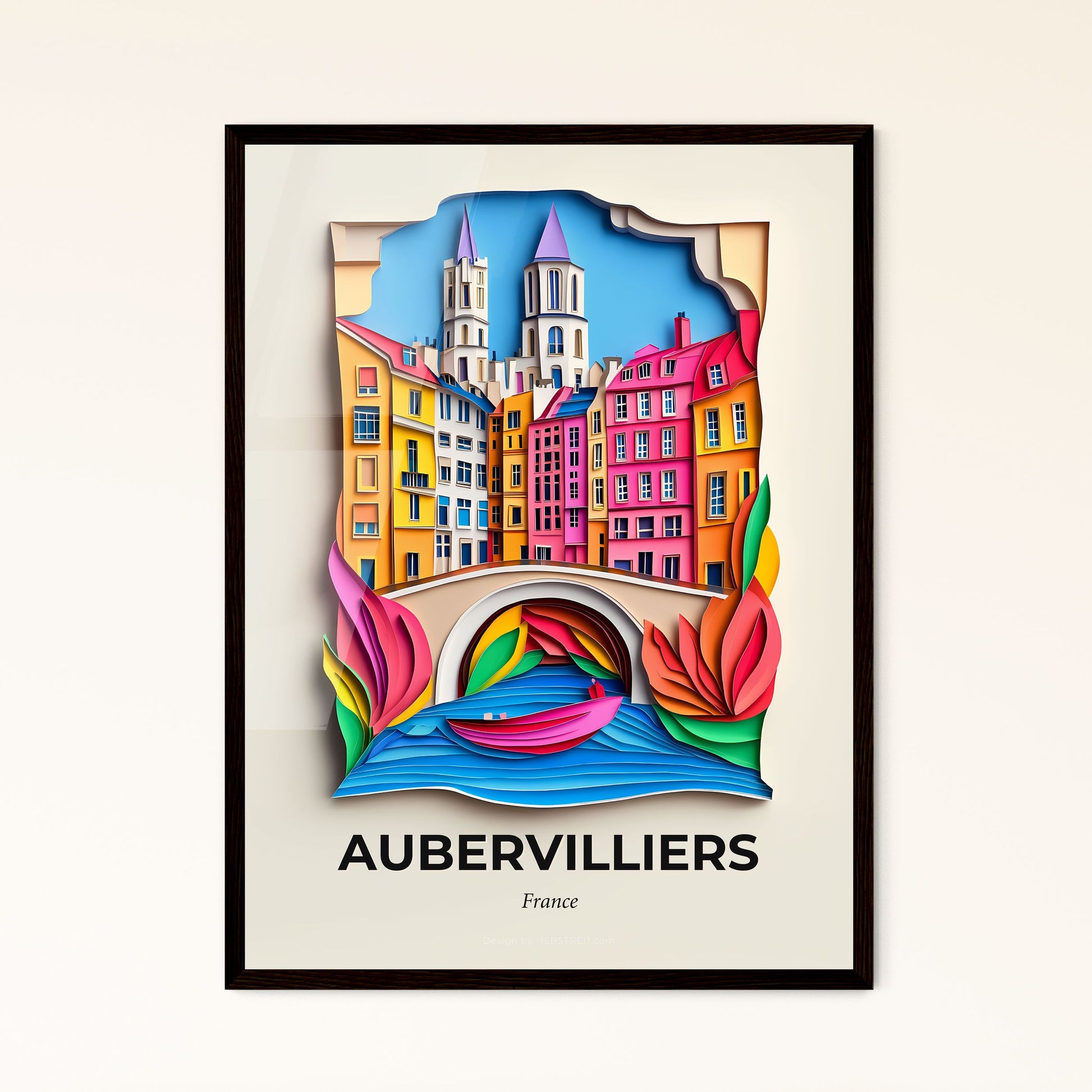 Vivid Aubervilliers, France - a paper cut of a city with a bridge