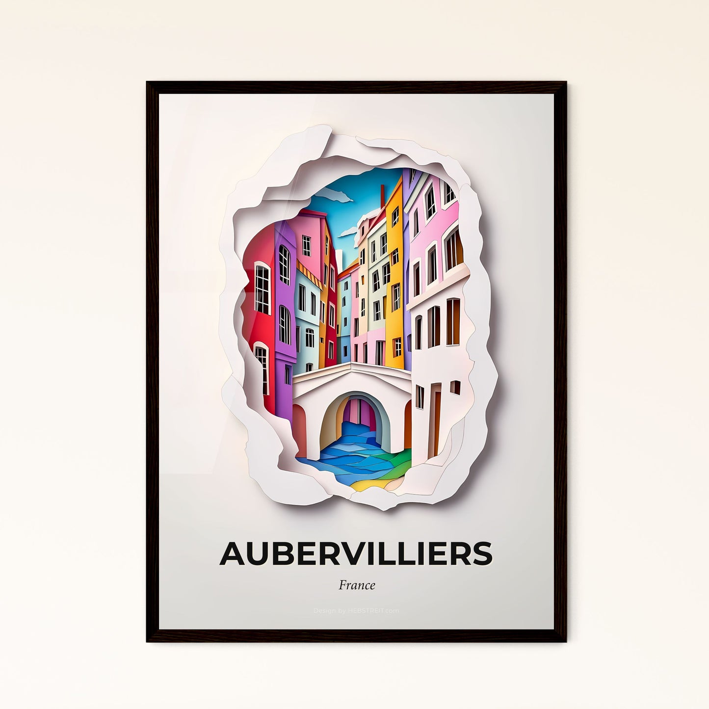 Vivid Aubervilliers, France - a paper cut of a city with a bridge