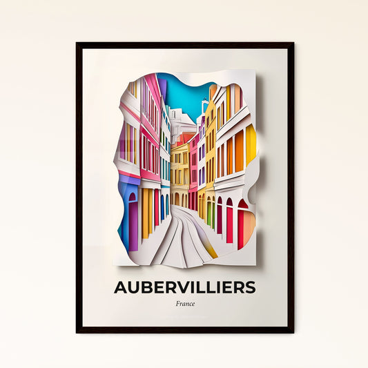 Vivid Aubervilliers, France - a paper cut of a city street with buildings