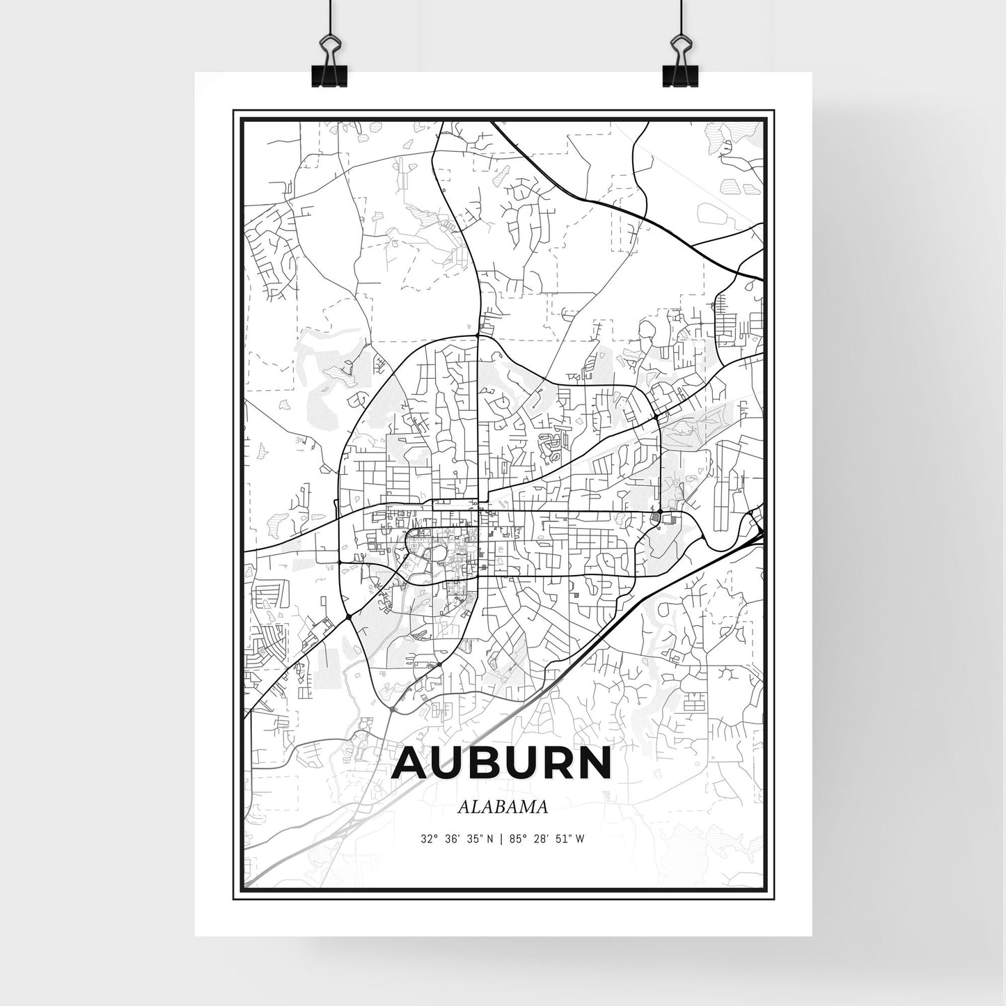 Auburn Alabama - Premium City Map Poster