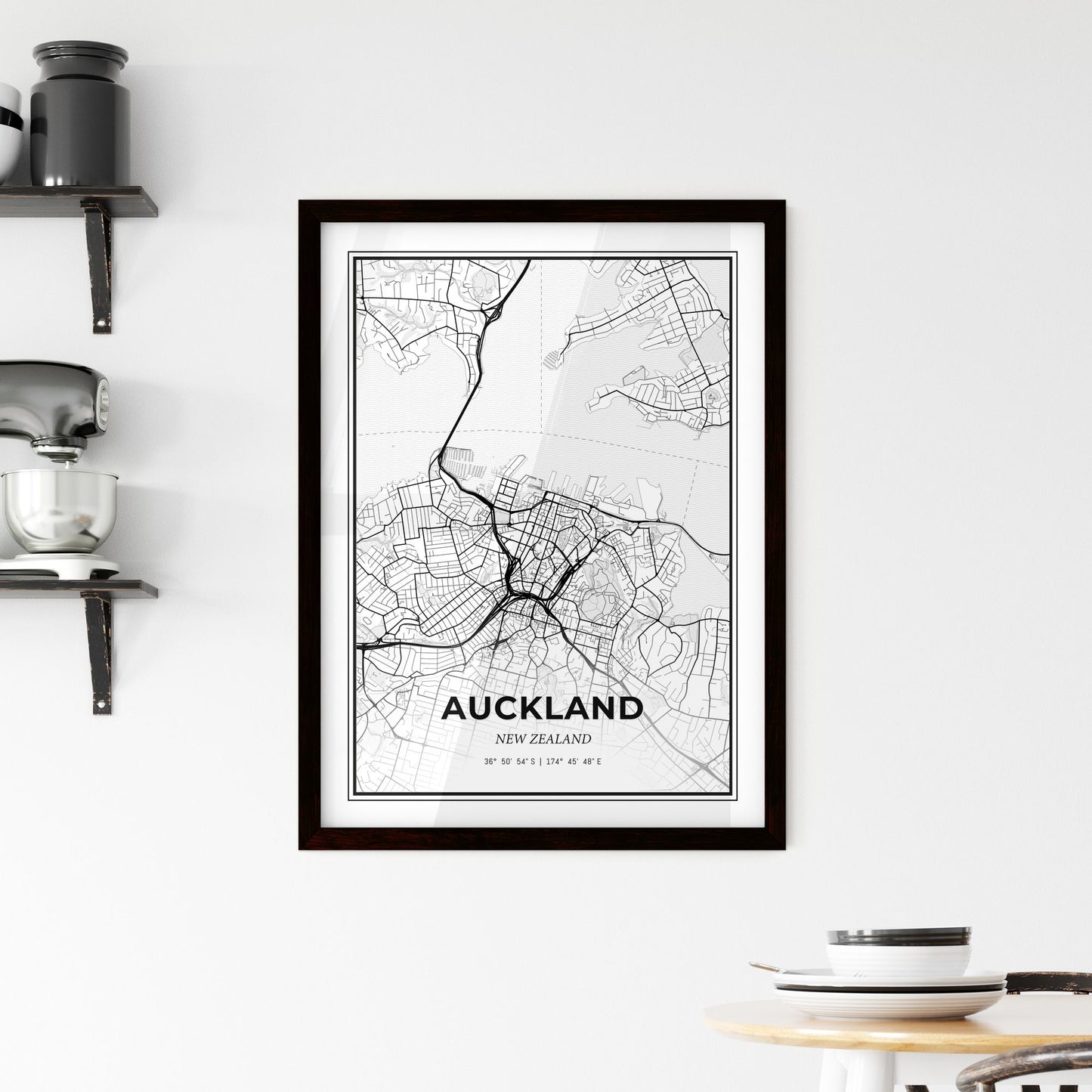 Auckland New Zealand - Minimal City Map