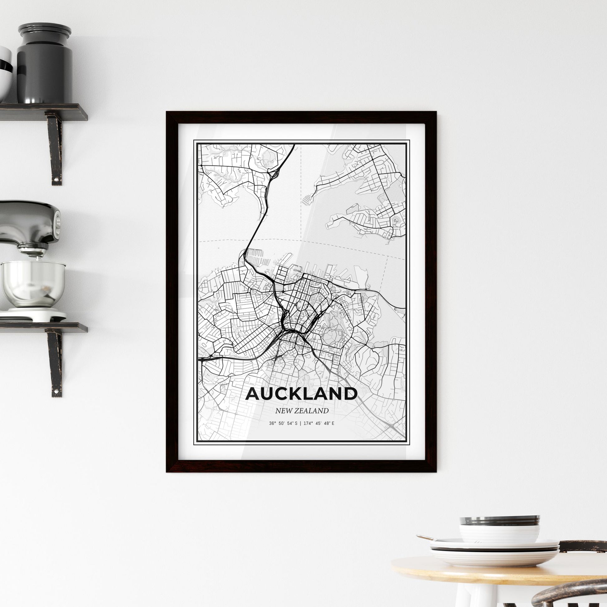 Auckland New Zealand - Minimal City Map