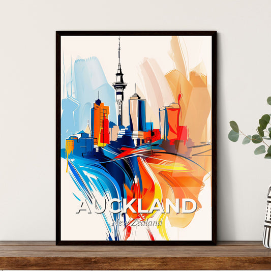 Vibrant Auckland, New Zealand - A Colorful Cityscape With A Tower