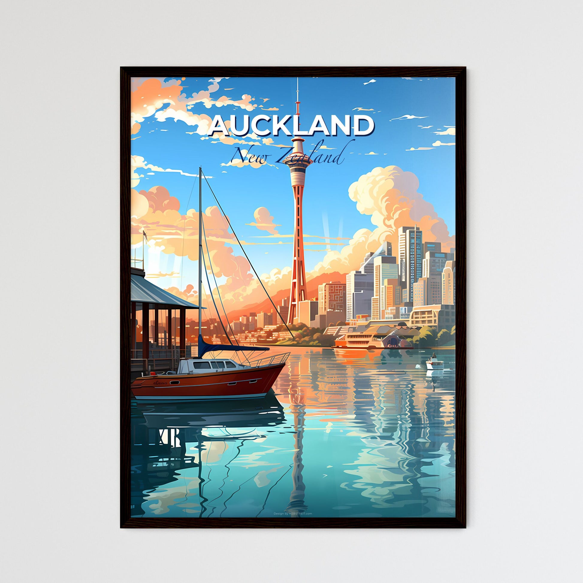 Auckland Skyline Cityscape Painting Vibrant Urban Art Modern Cityscape Default Title