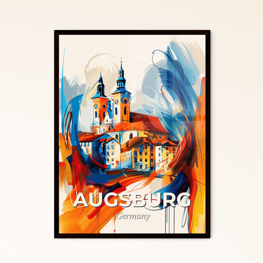 Vibrant Augsburg, Germany - A Painting Of A Building