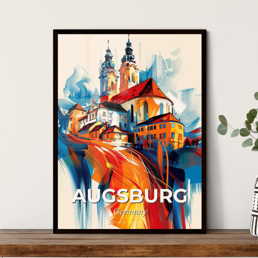 Vibrant Augsburg, Germany - A Painting Of A Building