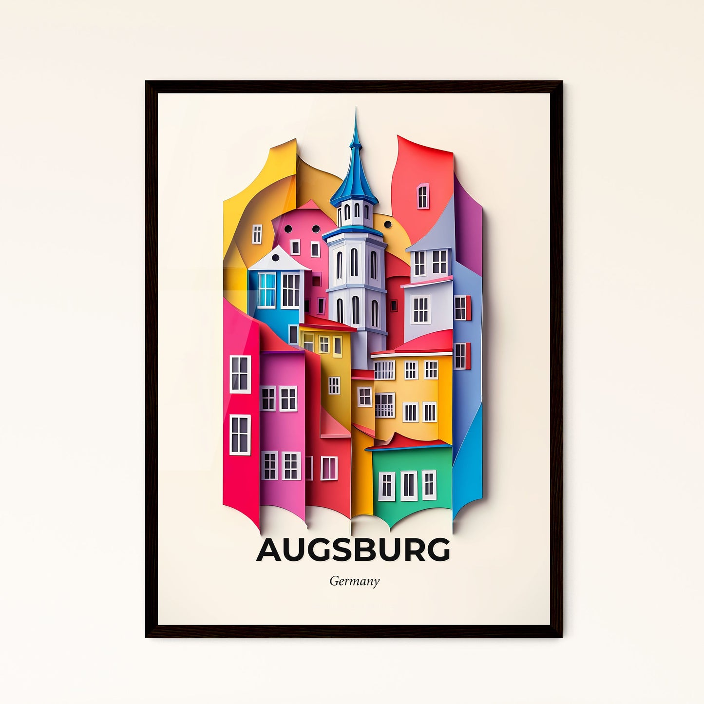 Vivid Augsburg, Germany - a colorful city with a clock tower on top of it